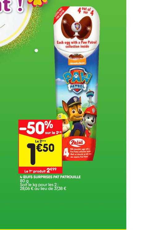 4 oeufs surprises pat patrouille