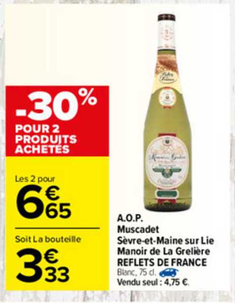 a.o.p. muscadet sèvre-et-maine sur lie manoir de la grelière reflets de france