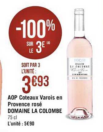 aop coteaux varois en provence rosé domaine la colombe