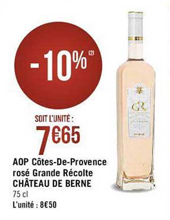 aop côtes-de-provence rosé grande récolte château de berne