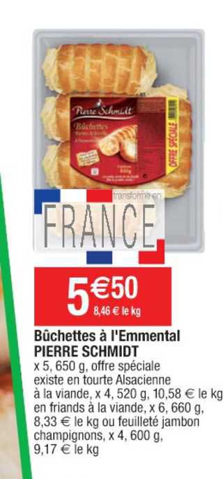 Bûchettes à L'emmental Pierre Schmidt