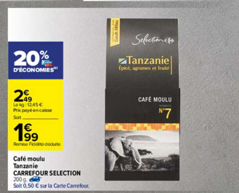 café moulu tanzanie carrefour selection