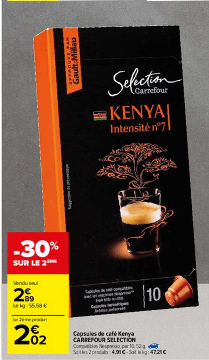 capsules de café kenya carrefour selection
