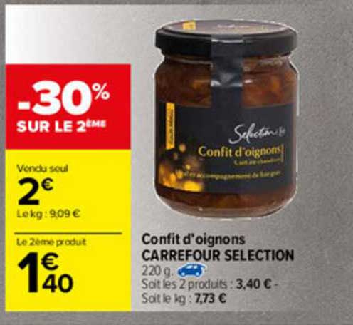 confit d'oignons carrefour selection