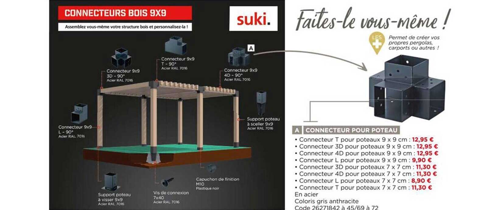 connecteur pour poteau suki