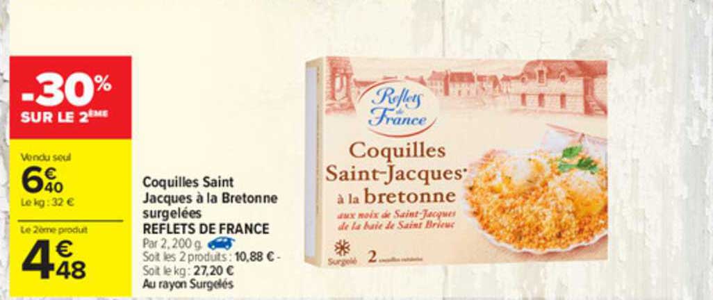coquilles saint jacques à la bretonne surgelées reflets de france