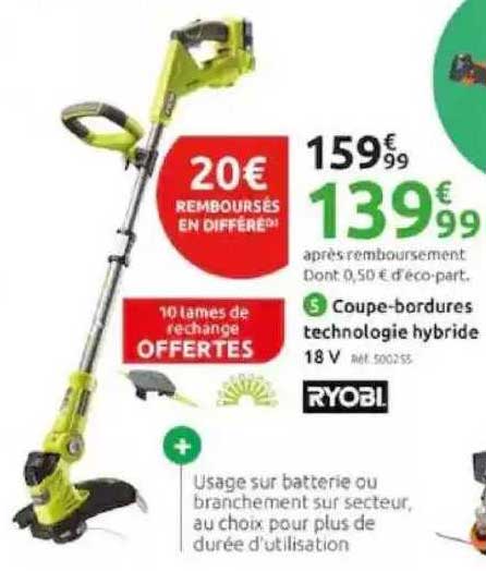 coupe-bordures technologie hybride ryobi