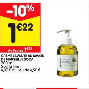 crème lavante au savon de marseille sooa