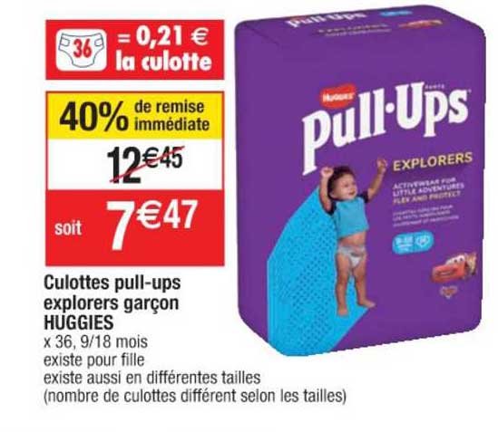 culottes pull-ups explorers garçon huggies
