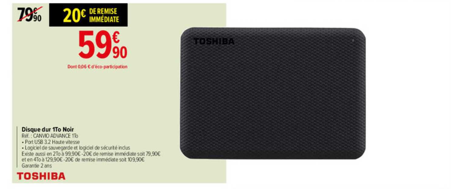 disque dur 1to noir toshiba