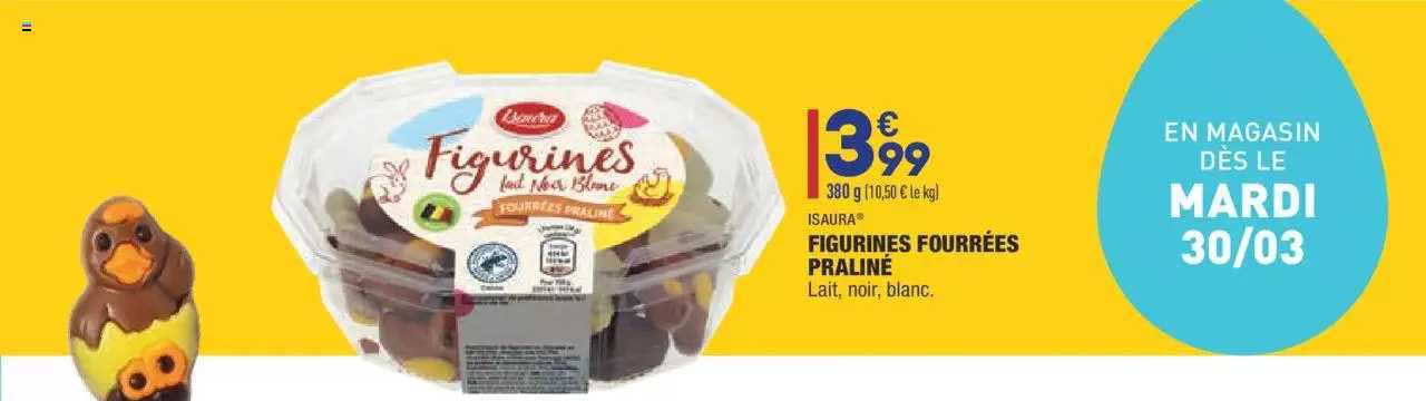 figurines fourrées praliné isaura