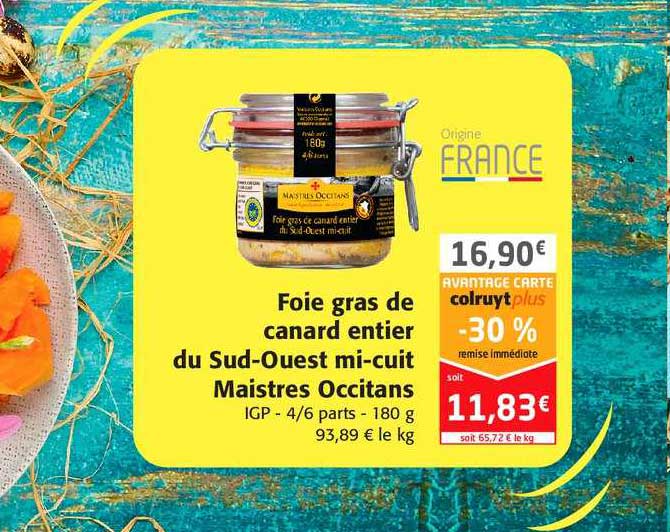 foie gras de canard entier du sud-ouest mi-cuit maistres occitans