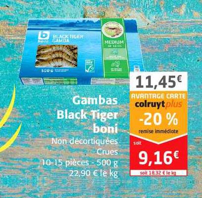 gambas black tiger boni