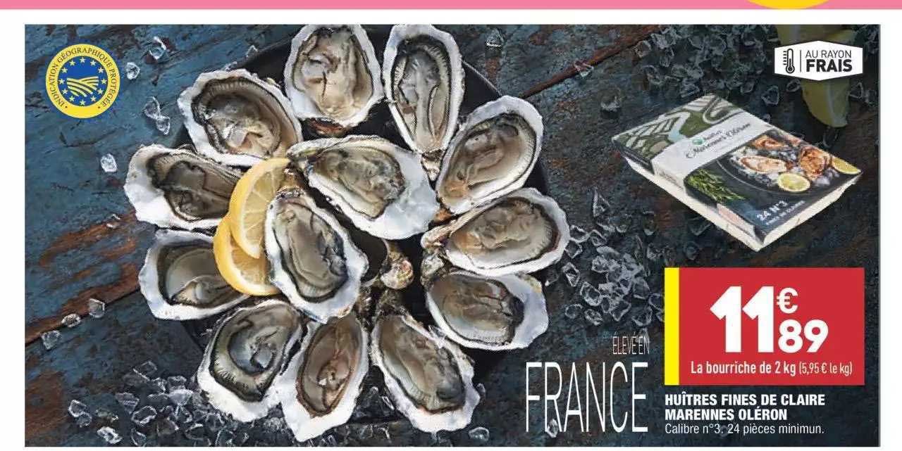 huîtres fines de claire marennes oléron