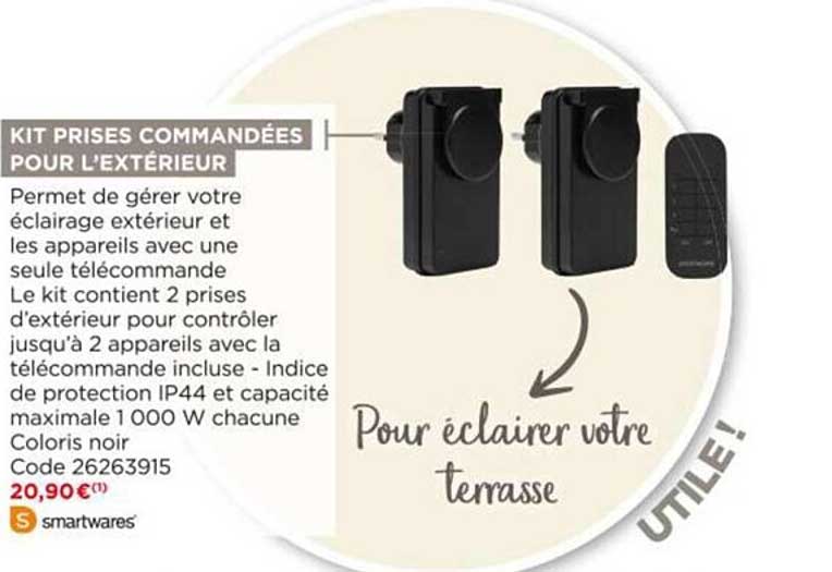 kit prises commandées pour l'extérieur