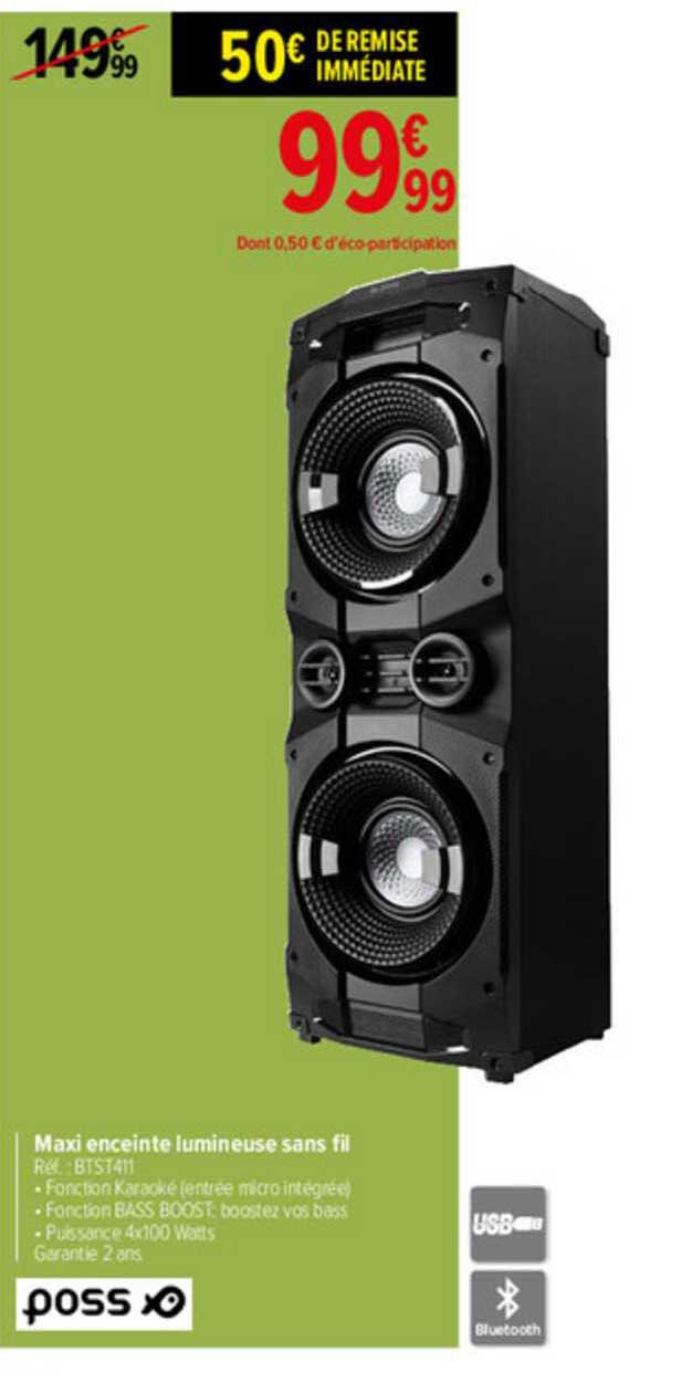 Maxi Enceinte Lumineuse Sans Fil Poss