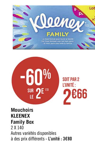 Mouchoirs Kleenex Family Box