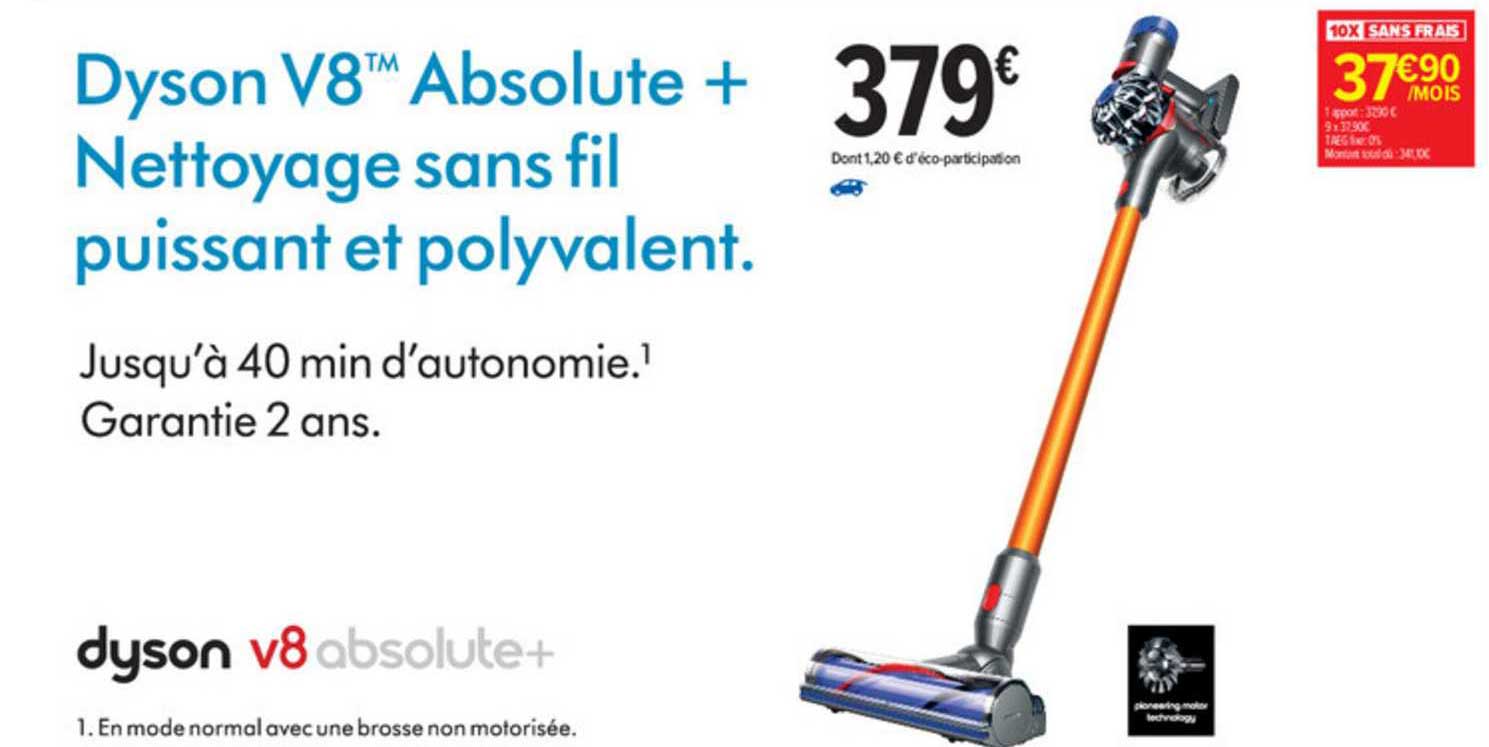 nettoyage sans fil puissant et polyvalent dyson v8 absolute +