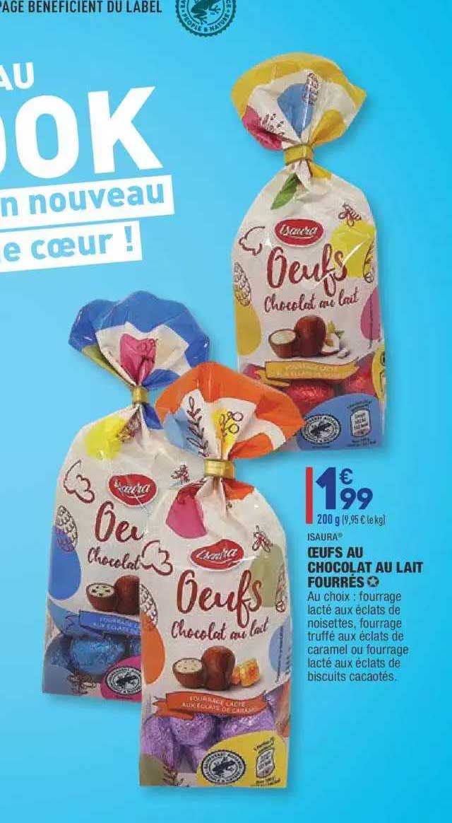 oeufs au chocolat au lait fourrés isaura