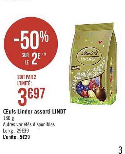oeufs lindor assorti lindt