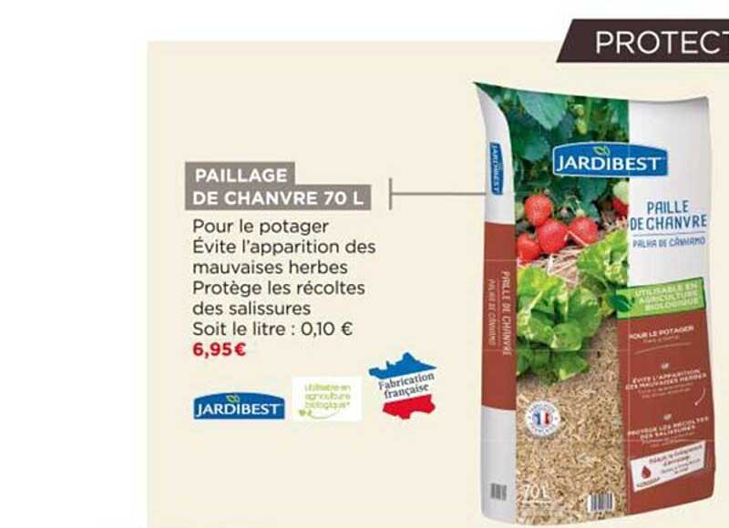 paillage de chanvre 70 l jardibest