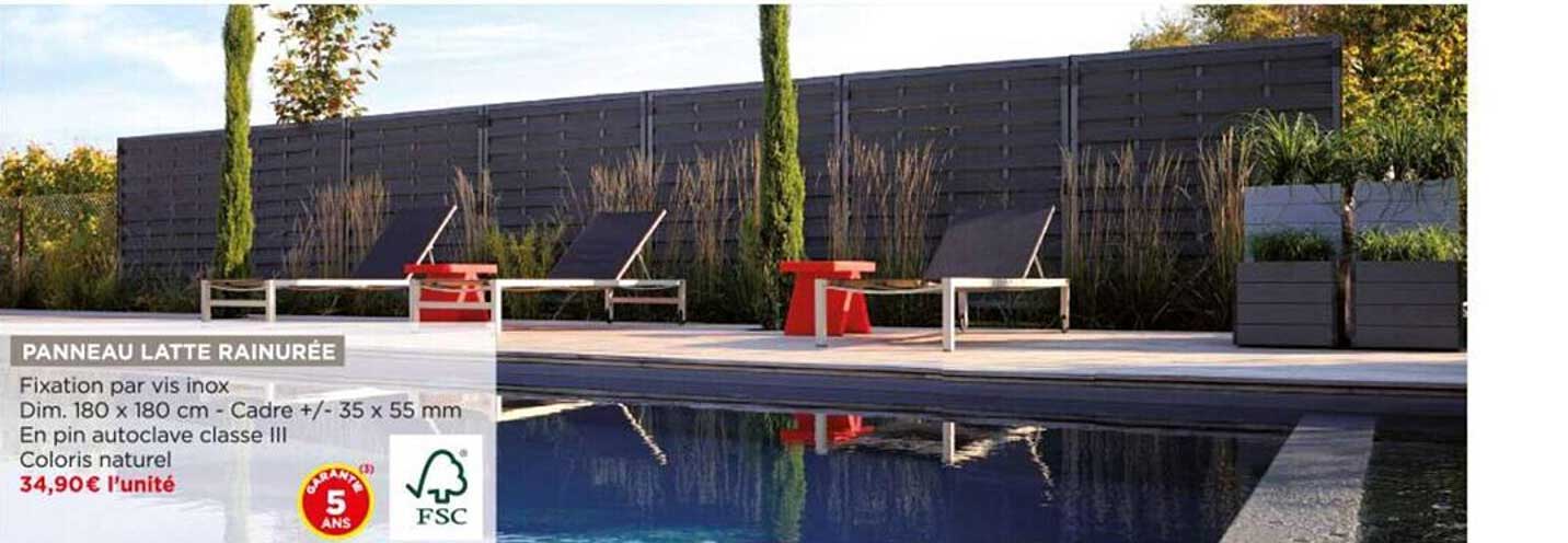 panneau latte rainurée