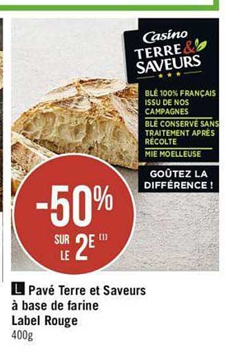 Pavé Terre Et Saveurs à Base De Farine Label Rouge