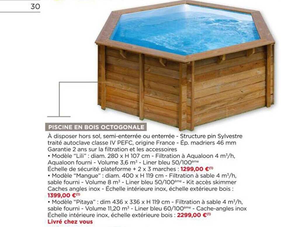 piscine en bois octogonale