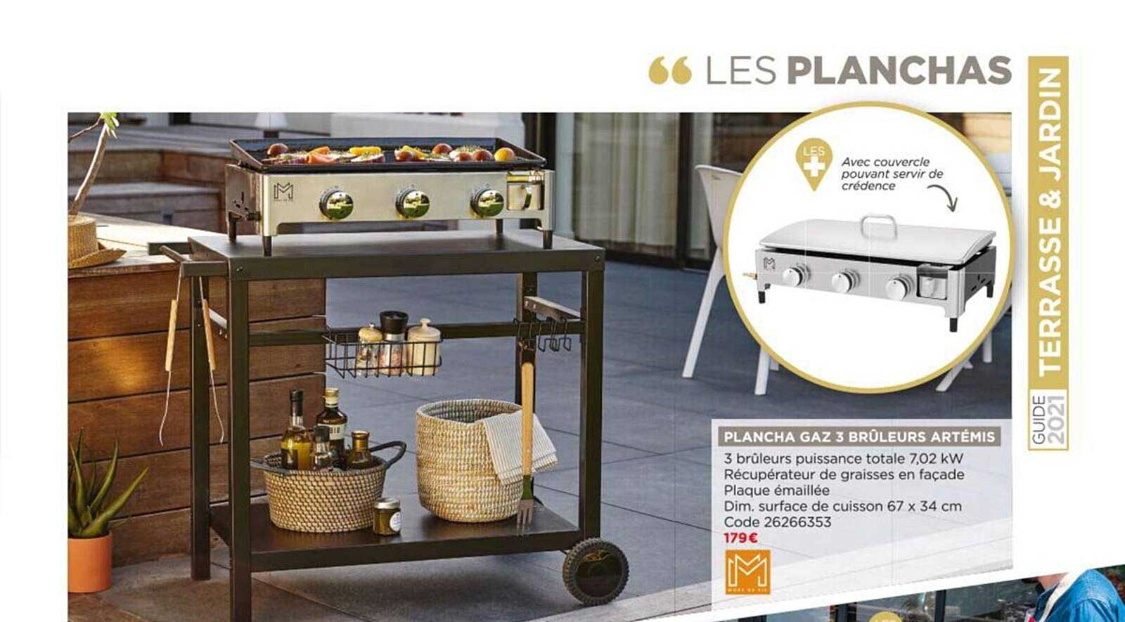 plancha gaz 3 brûleurs artémis