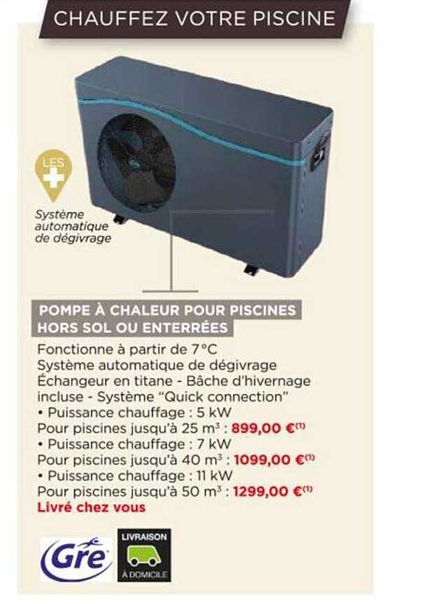 pompe à chaleur pour piscines hors sol ou enterrées