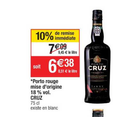 porto rouge mise d'origine 18% vol. cruz