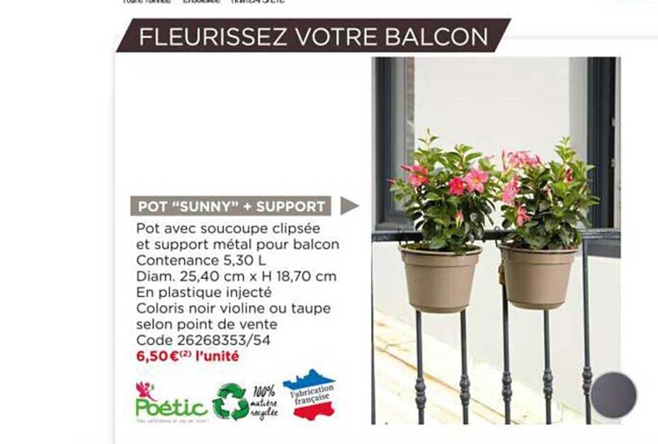 pot "sunny" + support poétic