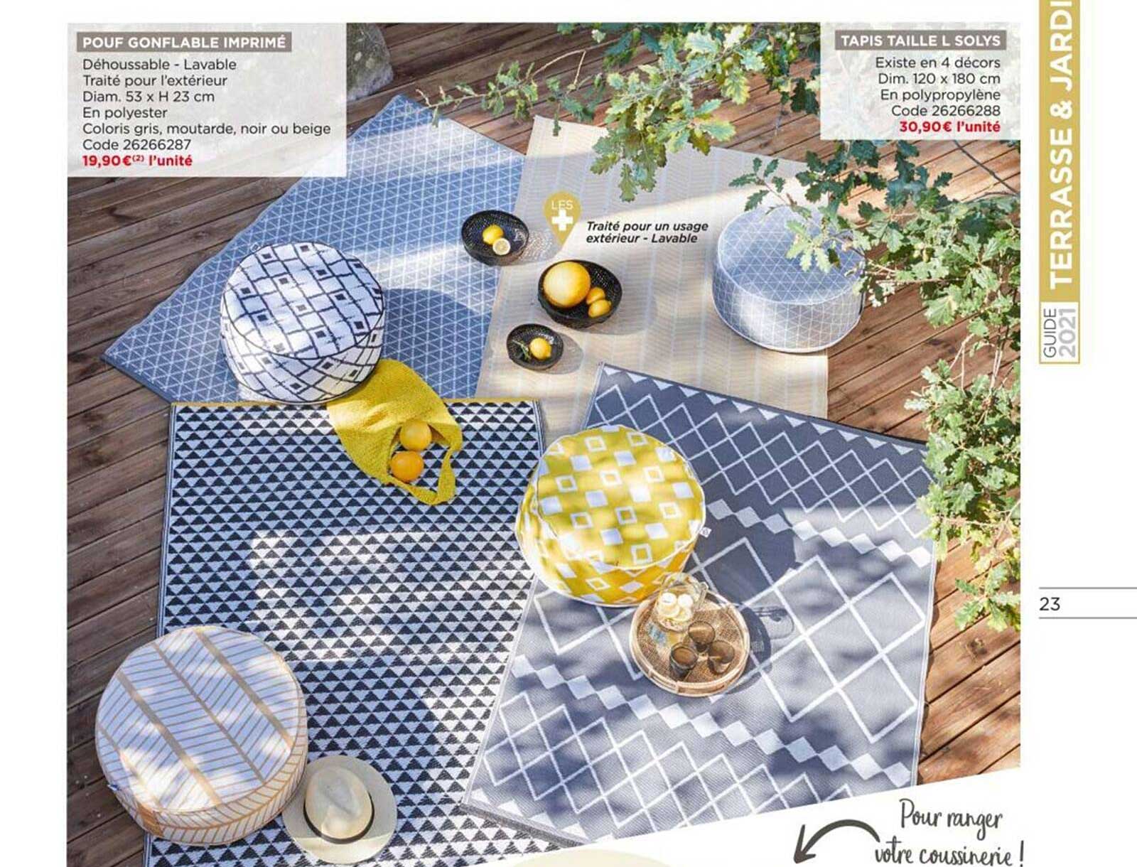 pouf gonflable imprimé, tapis taille l solys