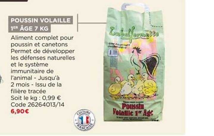 poussin volaille 1er âge 7 kg
