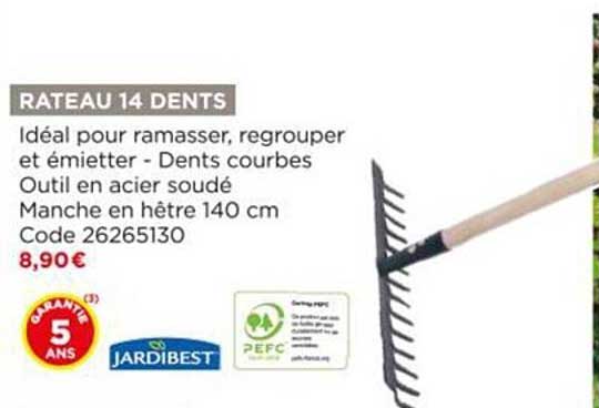 râteau 14 dents jardibest