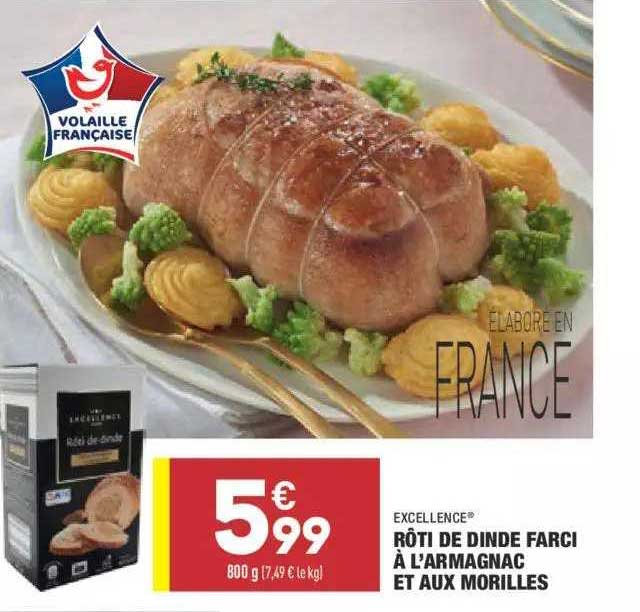 rôti de dinde farci à l'armagnac et aux morilles excellence