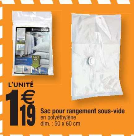 sac pour rangement sous-vide