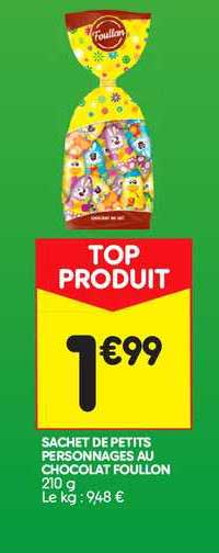 sachet de petits personnages au chocolat foullon