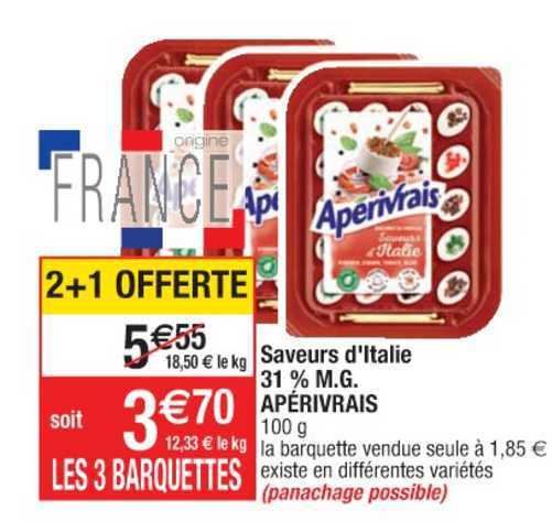 saveurs d'italie 31% m.g. apérivrais