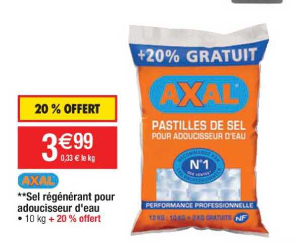 sel régénérant pour adoucisseur d'eau axal
