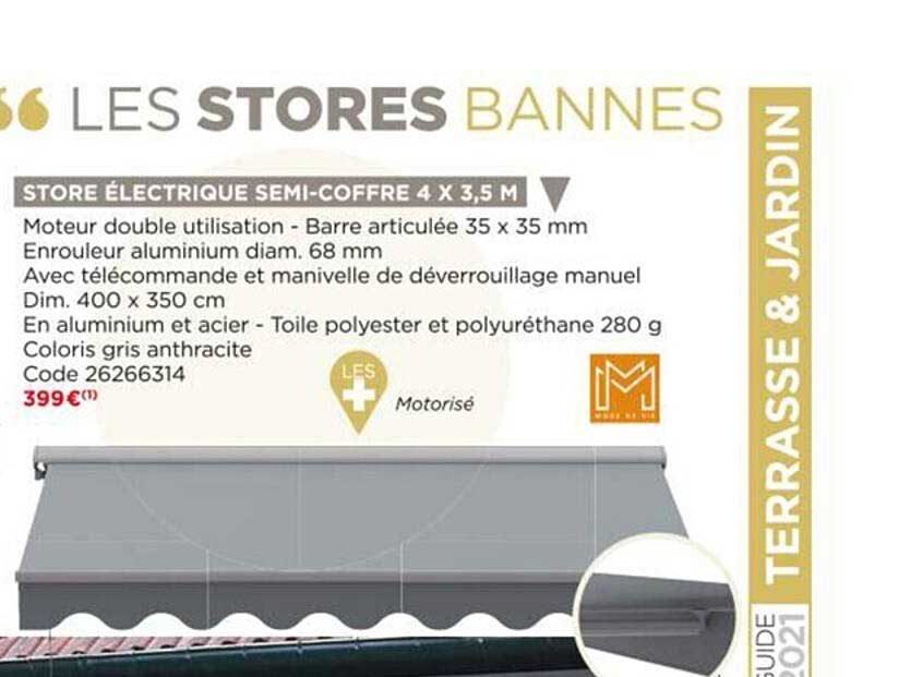 store électrique semi-coffre 4 x 3.5 m