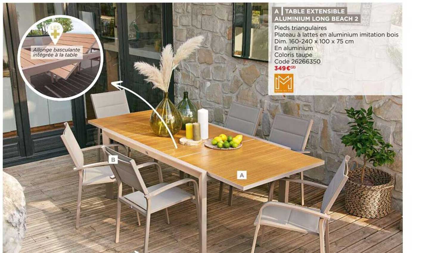 Table Extensible Aluminium Long Beach 2