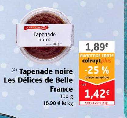 Tapenade Noire Les Délices De Belle France