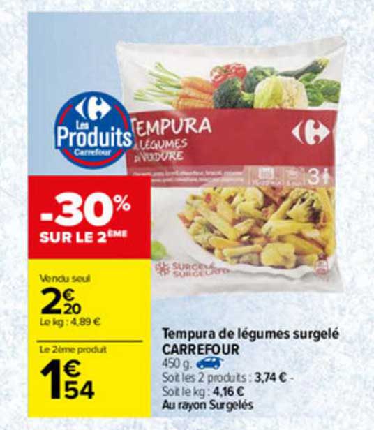 tempura de légumes surgelé carrefour