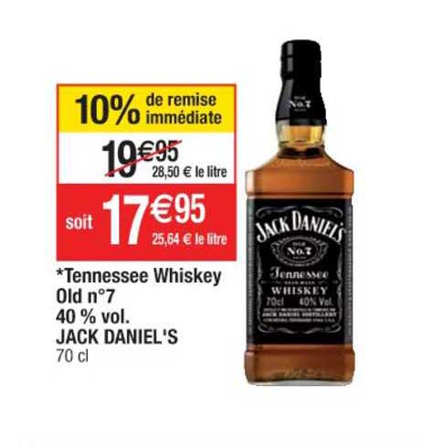 tennessee whiskey old n°7 40% vol. jack daniel's