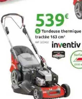 tondeuse thermique tractée 163 cm3 inventiv