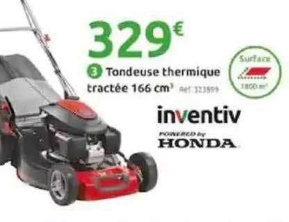 tondeuse thermique tractée 166 cm3 inventiv