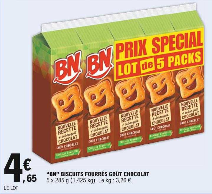 "bn" Biscuits Fourrés Goût Chocolat