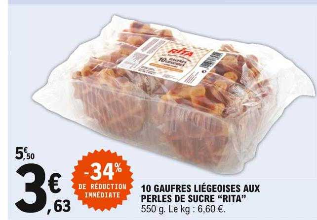 10 Gaufres Liégeoises Aux Perles De Sucre "rita"