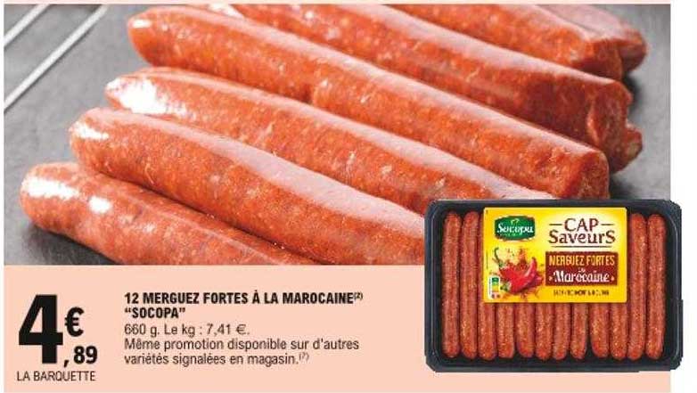 12 merguez fortes à la marocaine "socopa"